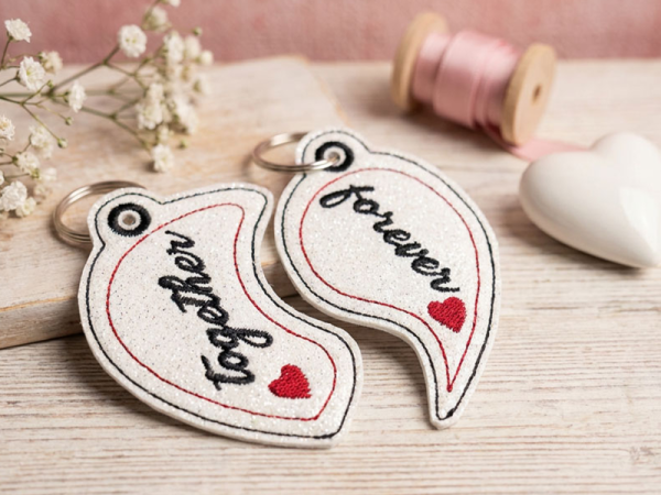 Herzensmensch Schlüsselanhänger - ITH-Stickdatei